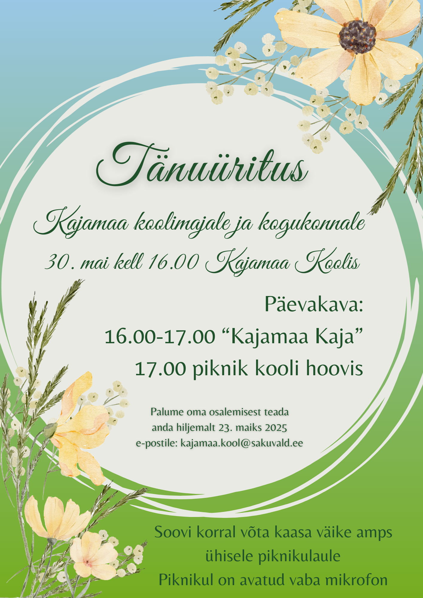 Tänuürituse plakat